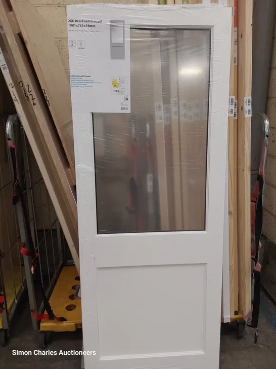 BRACKNELL PRIMED INTERNAL HALF GLAZED DOOR 1981 × 762 × 44mm