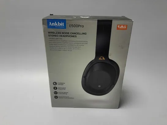 BOXED ANKBIT E500PRO WIRELESS NOISE CANCELLING STEREO HEADPHONES IN BLACK