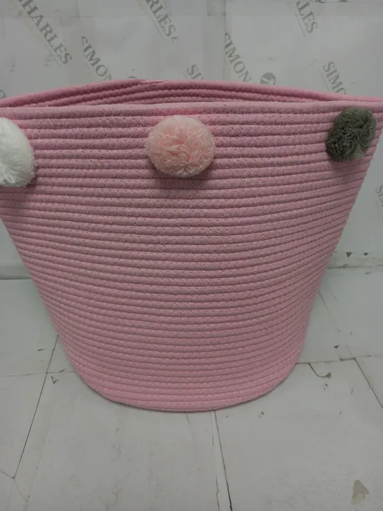 FABRIC STORAGE BUCKET IN PINK