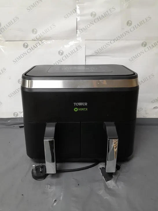 BOXED TOWER VORTX DUAL BASKET AIR FRYER 8 LITRE BLACK