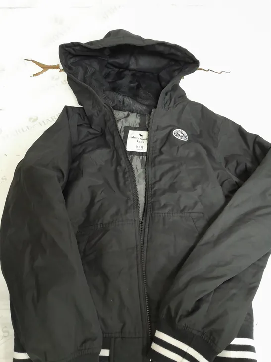 AMBERCROMBIE KIDS BLACK PADDED JACKET WITH HOOD - 15/16 