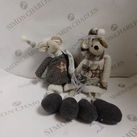 BOXED SET OF 2 SITTING MICE DÉCOR 50CM 