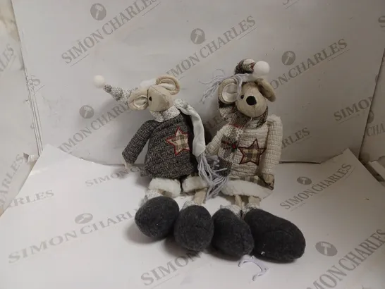 BOXED SET OF 2 SITTING MICE DÉCOR 50CM 