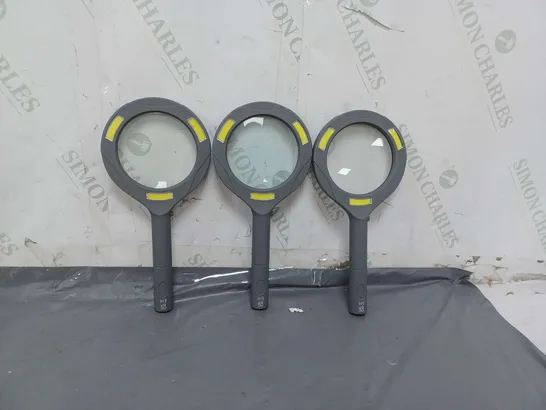 FLIPO SET OF 3 JUMBO COB LED MAGNIFIIERS BLACK