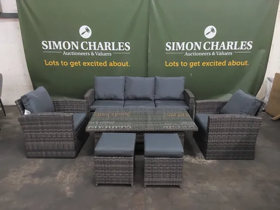 BRAND NEW BOXED KANSAS GARDEN AND PATIO RATTAN SOFA SET (3 BOXES) RRP £995