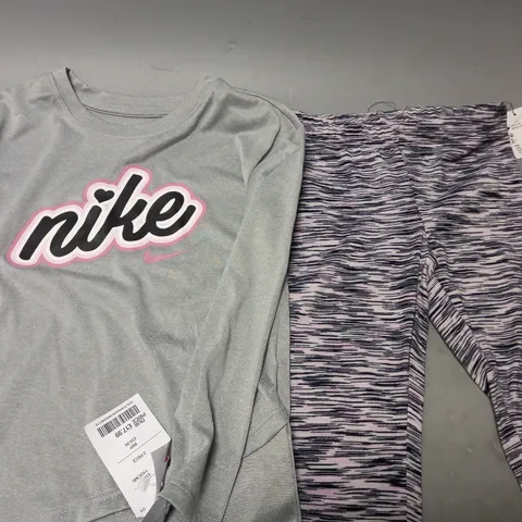 NIKE DRI FIT LONG SLEEVE T-SHIRT & LEGGINGS - 4-5 YEARS