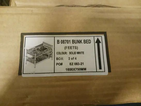 BOXED SOLID WHITE BUNK BED ( FEETS) - COLLECTION ONLY 