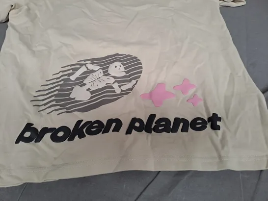 BROKEN PLANET BEIGE T-SHIRT - XS