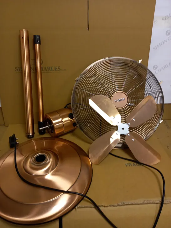 TOWER COPPER METAL PEDESTAL FAN 