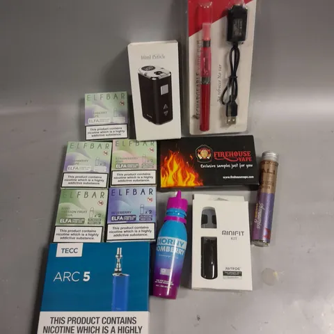 APPROXIMATELY 30 ASSORTED E-CIG PRODUCTS & ACCESSORIES TO INCLUDE DISPOSABLES, LIQUIDS, COILS ETC	