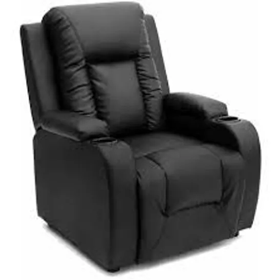 BOXED OSCAR PUSHBACK BLACK FAUX LEATHER CHAIR (1 BOX) RRP £299.99