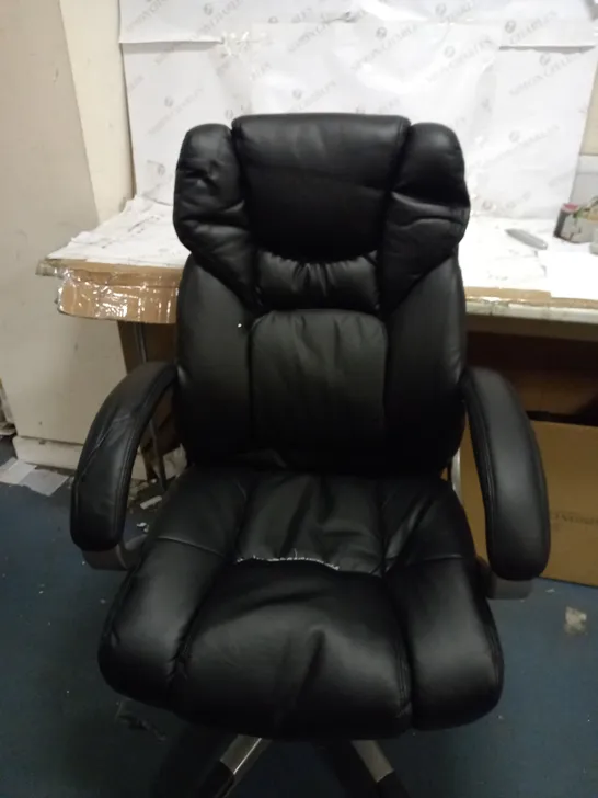 BOXED PU DIRECTORS OFFICE CHAIR - BLACK (COLLECTION ONLY) RRP £119