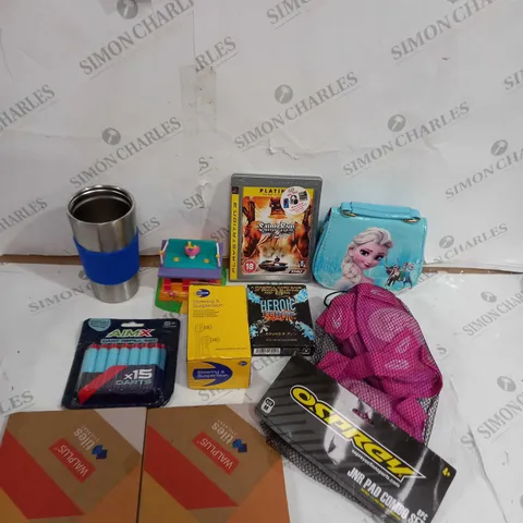 APPROXIMATELY 15 ASSORTED ITEMS TO INCLUDE VIDEO GAMES, AIMX AND JUNIOR PAD SET