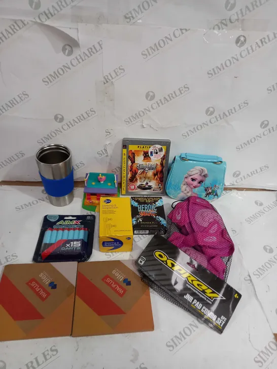 APPROXIMATELY 15 ASSORTED ITEMS TO INCLUDE VIDEO GAMES, AIMX AND JUNIOR PAD SET