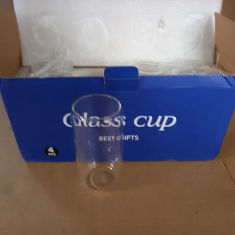 BOXED SET OF 4 GLASS CUPS