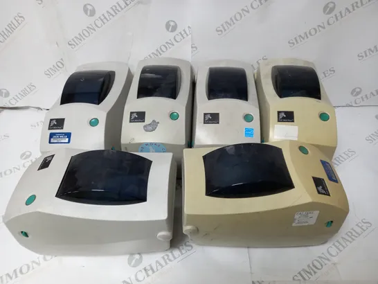 BOX OF 6 ZEBRA MONOCHROME DESKTOP THERMAL PRINTERS TLP 2824 PLUS