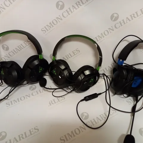 BOX OF APPROX 6 ASSORTED TURTLE BEACH WIRED GAMING HEADSETS FOR VARIOUS PLATFORMS