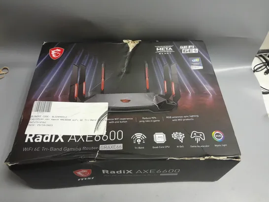 BOXED RADIX AXE6600 WIFI 6E TRI-BAND GAMING ROUTER 