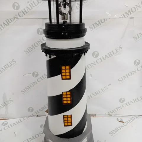 BOXED GARDEN REFLECTIONS SOLAR LED LIGHTHOUSE 50CM, BLACK