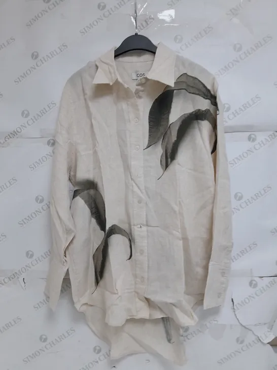 COS UK 10 LINEN TAN SHIRT 