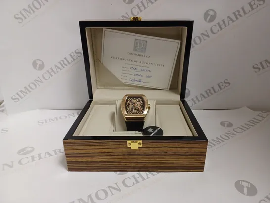 BOXED DESCHAMPS AND CP LUXURY AUTOMATIC WATCH - 3ATM WATER RESISTANT - RUBBER STRAP 