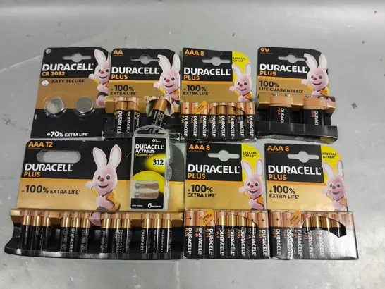 LOT OF 8 PACKS OF DURACELL BATTERIES