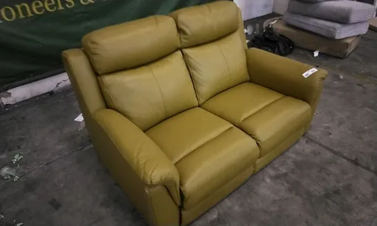 QUALITY DESIGNER MUSTARD LEATHER 2 SEATER SOFA