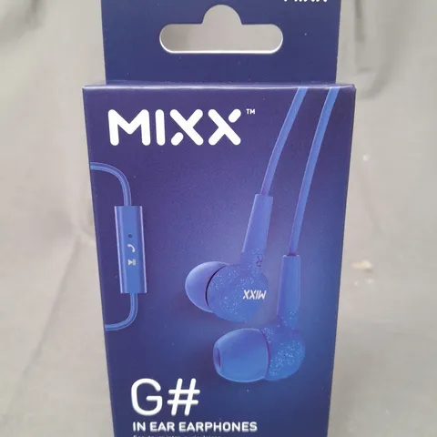 BOX OF APPROXIMATELY 120 MIXX G# IN EAR HEADPHONES IN BLUE - COLLECTION ONLY