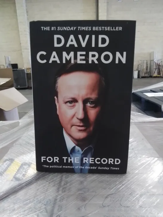 PALLET CONTAINING APPROX. 756 X COPIES OF DAVID CAMERON 'FOR THE RECORD' HARDCOVER BOOKS