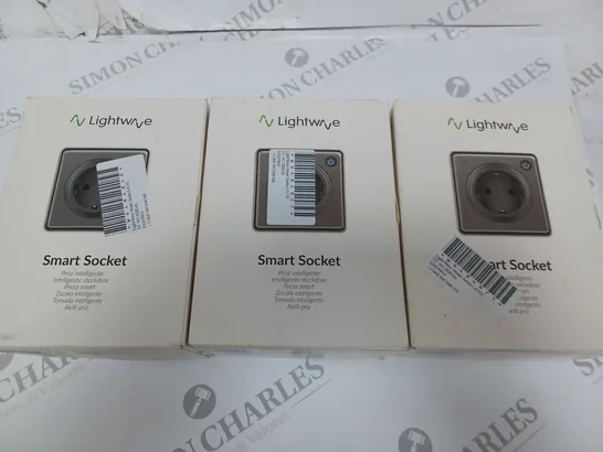 LOT OF 3 BOXED LIGHTWAVE SMART SOCKETS