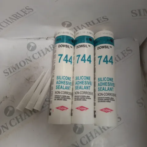 3 DOWSIL 744 SILICONE ADHEASIVE NON-CORROSIVE SEALANTS (3X 310ML)