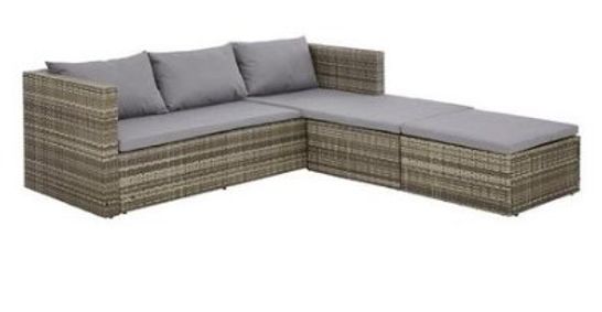 BOXED GRADE 1 HAMILTON CORNER SOFA SET, SOFA, STOOL & LOUNGER (1 BOX)