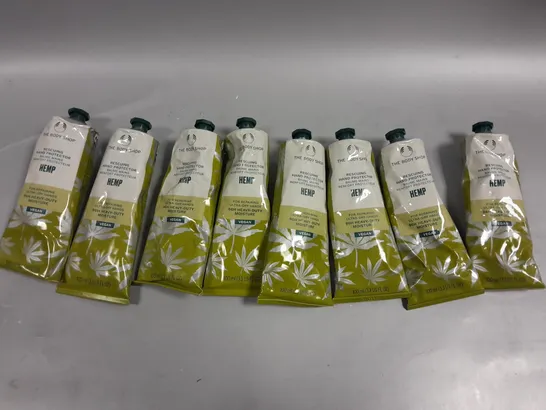 8 X THE BODY SHOP HEMP RESCUING HAND PROTECTOR MOISTURISER 