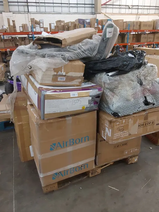 PALLET OF ASSORTED INCOMPLETE FURNITURE AND HOUSEHOLD ITEMS 