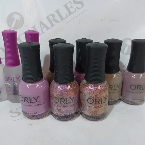 BOX OF ASSORTED ORLY BEAUTY ITEMS TO INCLUDE WON'T CHIP, LOLLIPOP, PIXIE POWDER, ETC