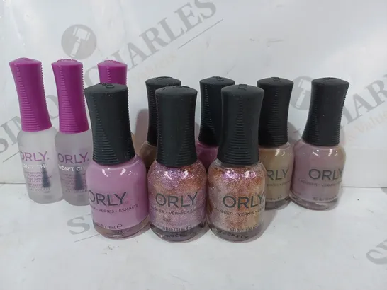 BOX OF ASSORTED ORLY BEAUTY ITEMS TO INCLUDE WON'T CHIP, LOLLIPOP, PIXIE POWDER, ETC