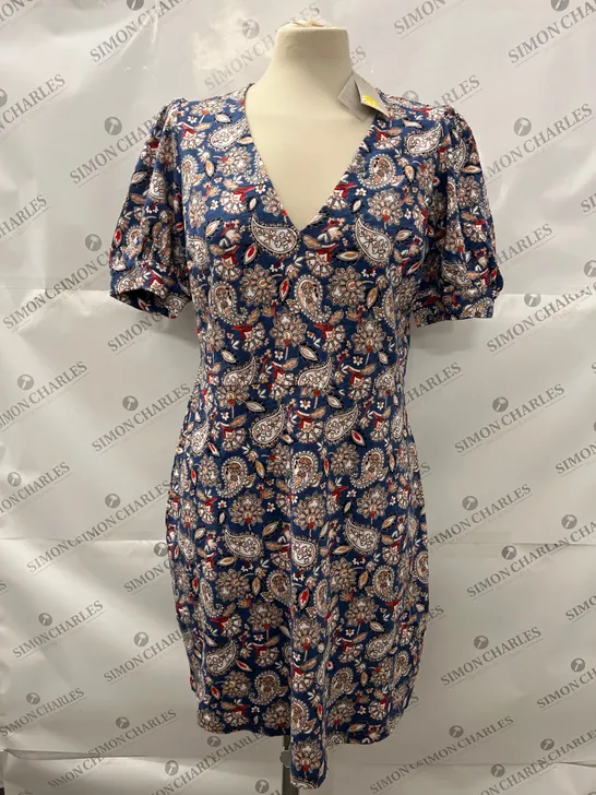 BODEN DEEP NECK MIDI DRESS IN BLUE SIZE 12R