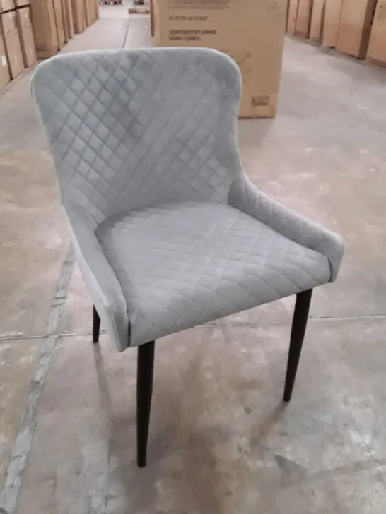 GREY VELVET DINING CHAIR 