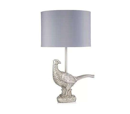 ALISON CORK ANIMAL TABLE LAMP- SILVER PHEASANT 