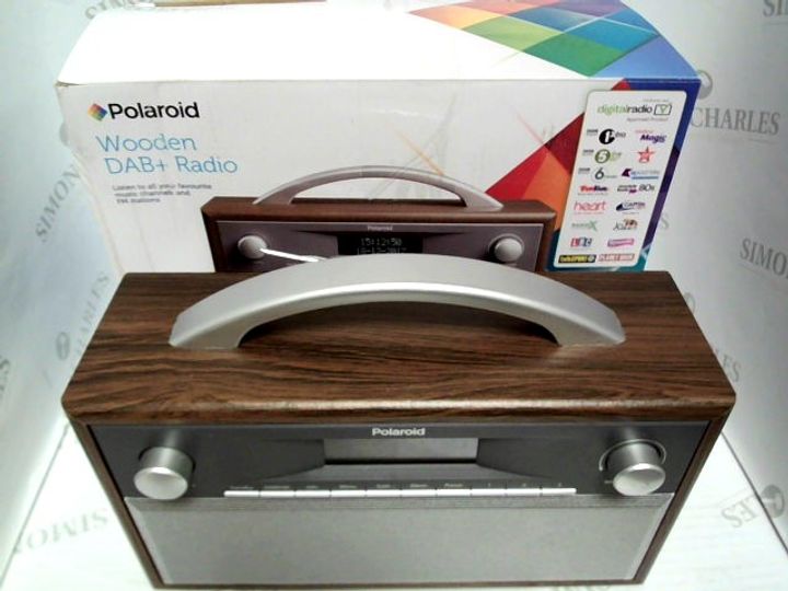 Lot 7475 POLAROID WOODEN DAB+ RADIO Simon Charles Auctioneers