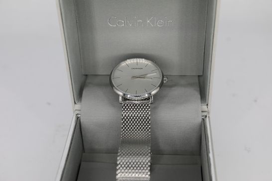 BRAND NEW BOXED CALVIN KLEIN HIGH NOON SILVER MESH WATCH RRP £229