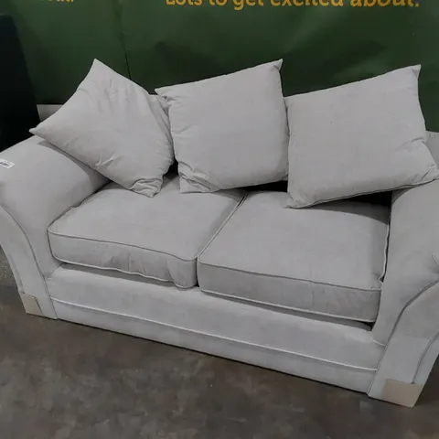 DESIGNER DURY TWO SEATER SOFA WITH SCATTER CUSHIONS GREY FABRIC 