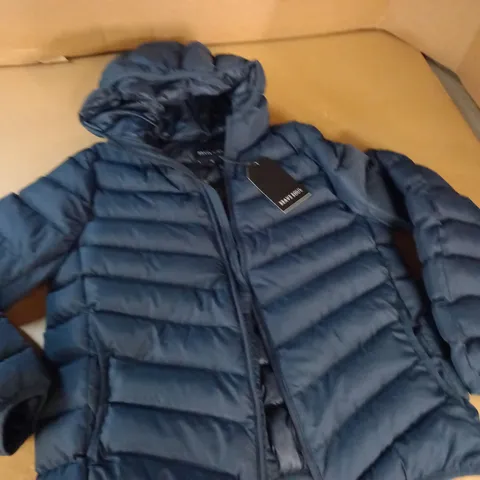 BRAVE SOUL NAVY PADDED COAT - L 14