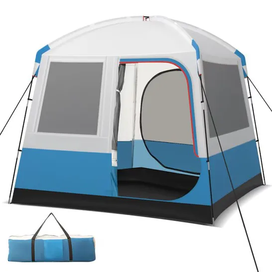 BOXED COSTWAY 5-PERSON CAMPING TENT WITH MESH WINDOWS & CARRYING BAG FOR CAMPING HIKING TRAVELING, WHITE