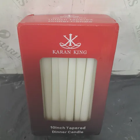 BOXED KARAN KING 10inch TAPERED DINNER CANDLES