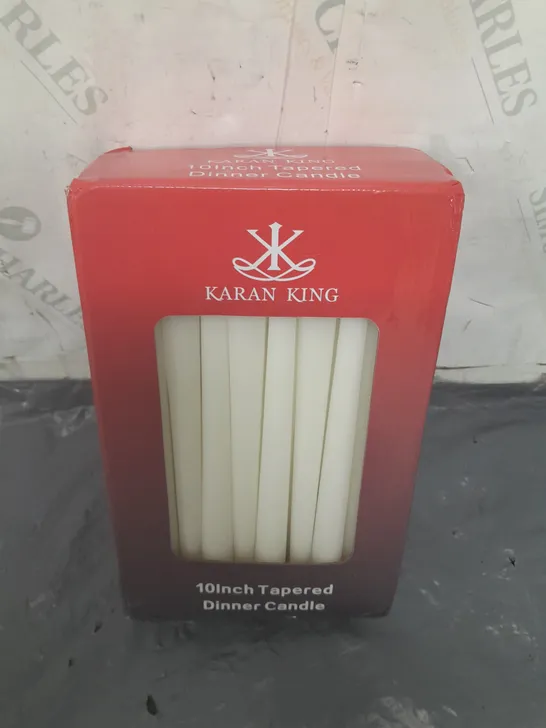 BOXED KARAN KING 10inch TAPERED DINNER CANDLES