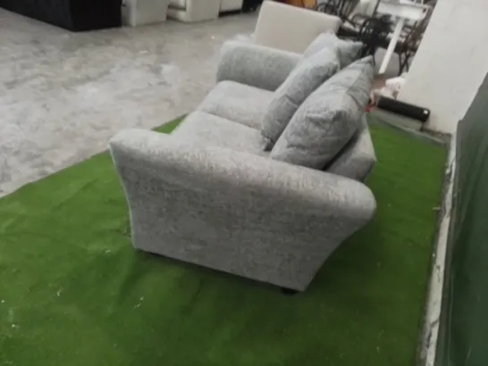 DESIGNER GREY FABRIC TWO SEATER SOFA