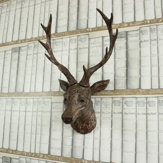 BOXED WALL MOUNTED STAG HEAD 