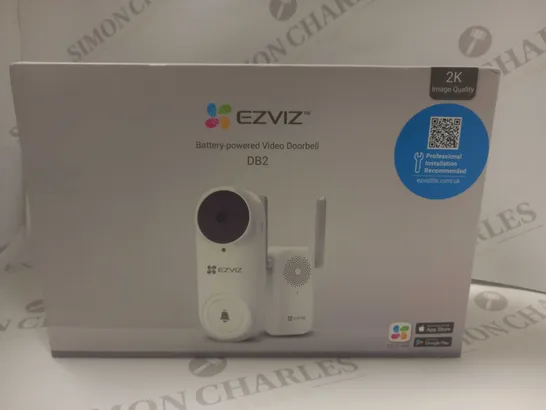 EZVIZ DB2, SMART BATTERY VIDEO DOORBELL WITH AI HUMAN DETECTION & CHIME UNIT RRP £109.99