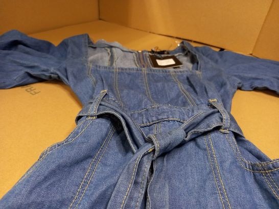 DESIGNER DENIM BLUE MIDI DRESS - SIZE 10